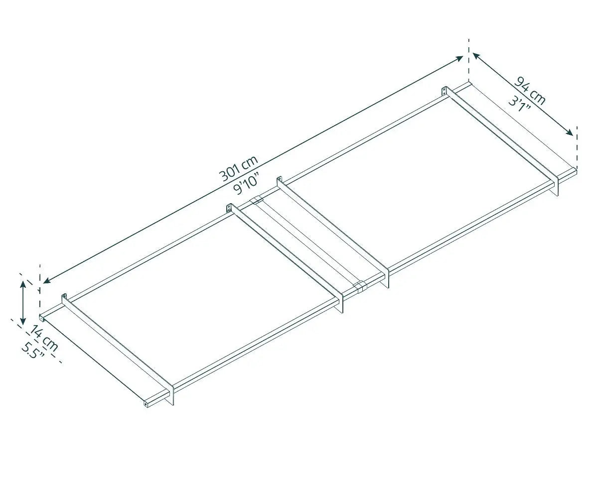 Nancy 3000 Door Awning 37" x 118" Clear Panels | Palram-Canopia Canopia by Palram