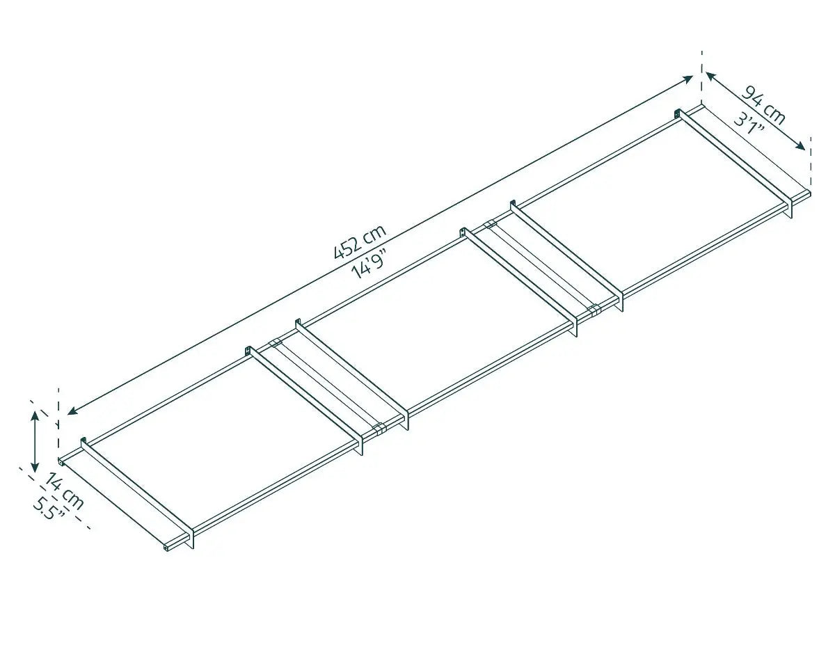 Nancy 4500 Door Awning 37" x 177" Clear Panels | Palram-Canopia Canopia by Palram