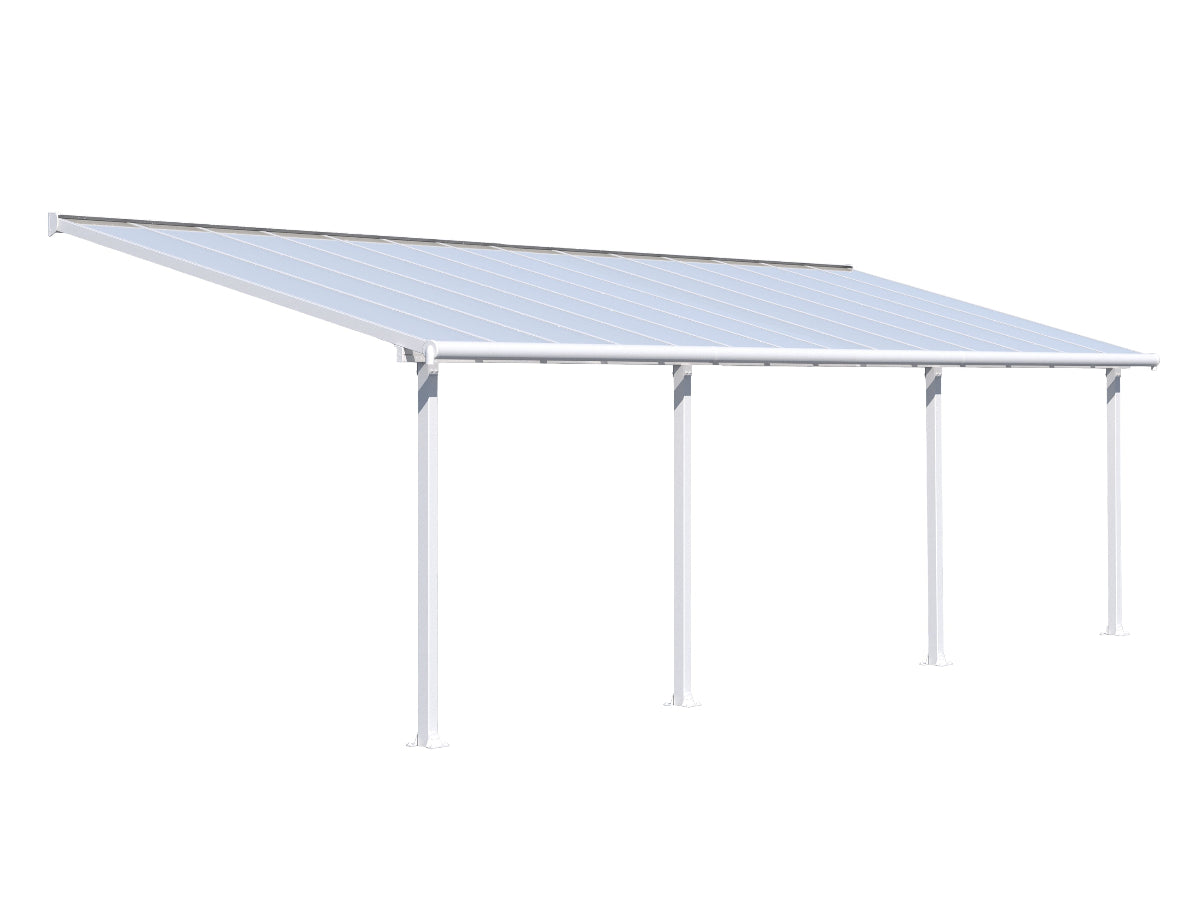 Olympia Patio Cover ~10 ft. x 24 ft. White Frame Clear Panels | Palram-Canopia Canopia by Palram