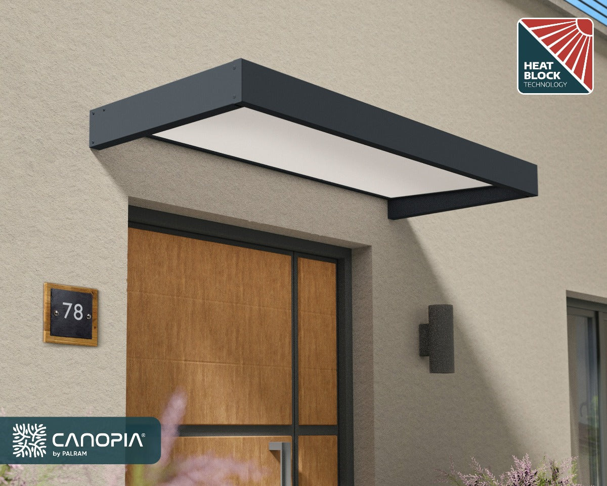 Sophia™ 2150 Door Awning 37" x 85" White Panels | Palram-Canopia