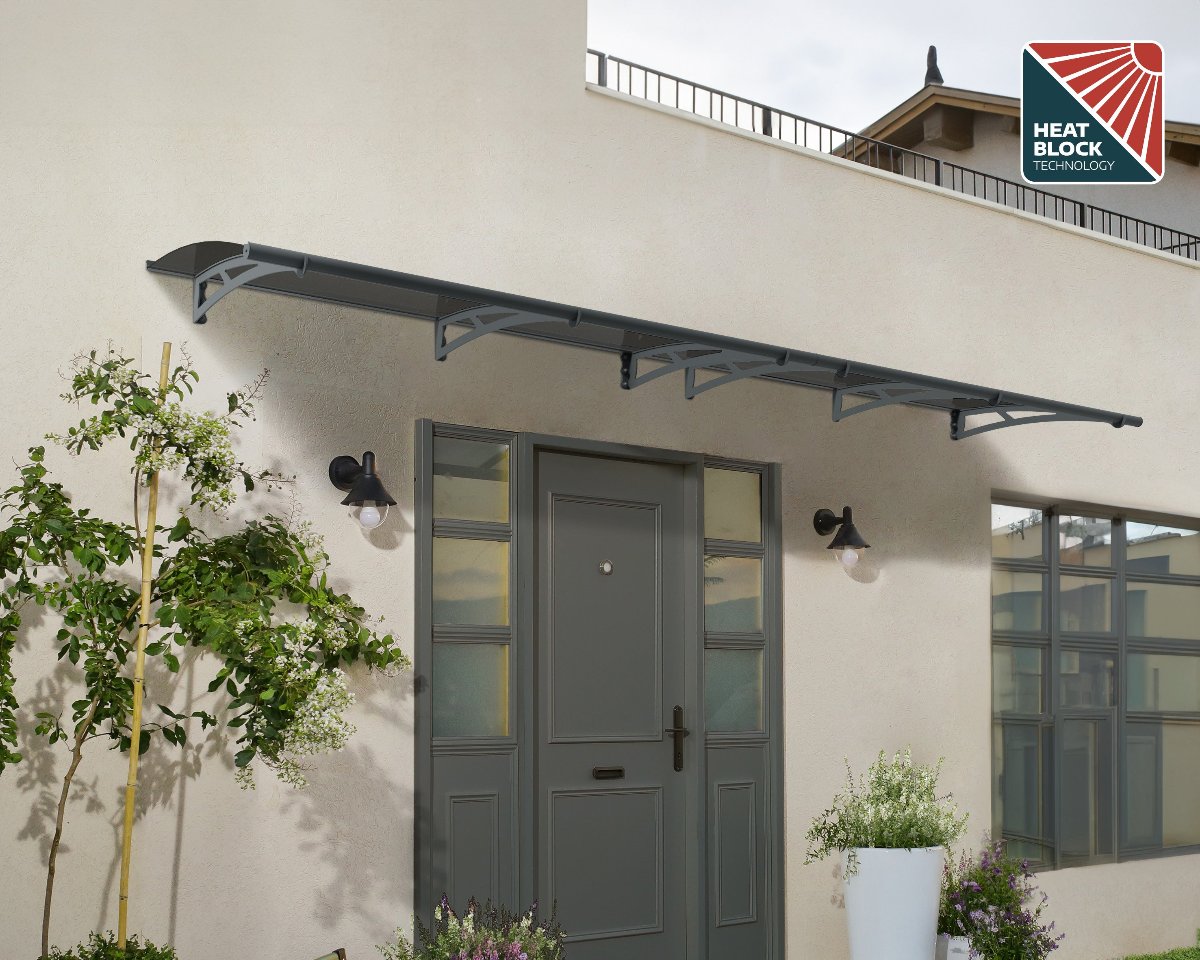 Aquila 4100 Door Awning 36" x 162" Solar Grey Panels