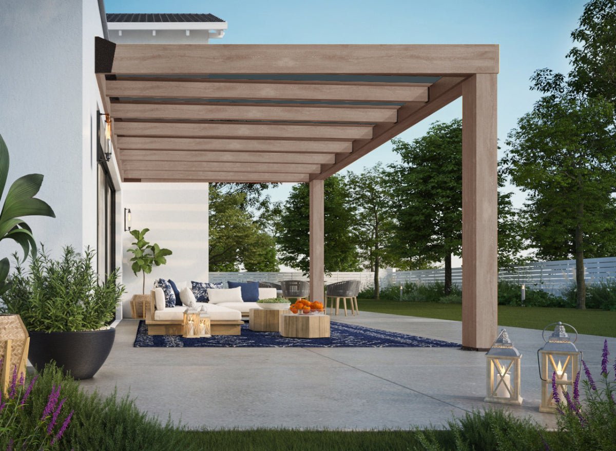 Helsinki Patio Cover 9'10" x 15'5" | Palram-Canopia Side View