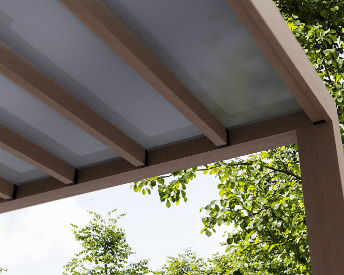 Helsinki Patio Cover 9'10" x 32'6" Cedar Wood| Palram-Canopia Cedar Wood Finish