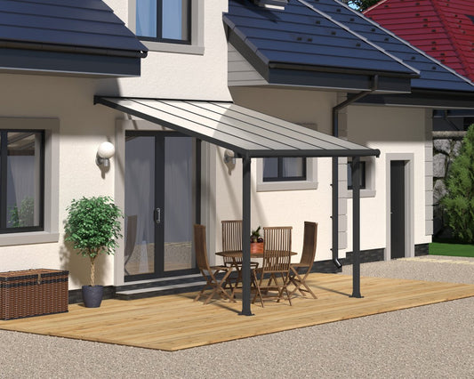 Olympia™ Patio Cover ~10 ft. x 10 ft. Grey Frame Clear Panels | Palram-Canopia - Awnings-Canada