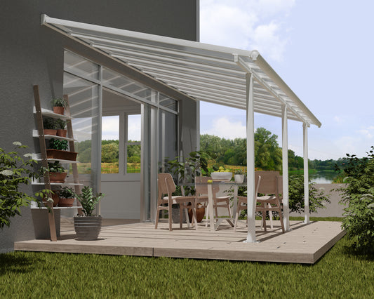 Olympia™ Patio Cover 10 x 20 White Frame Clear Panels | Palram-Canopia