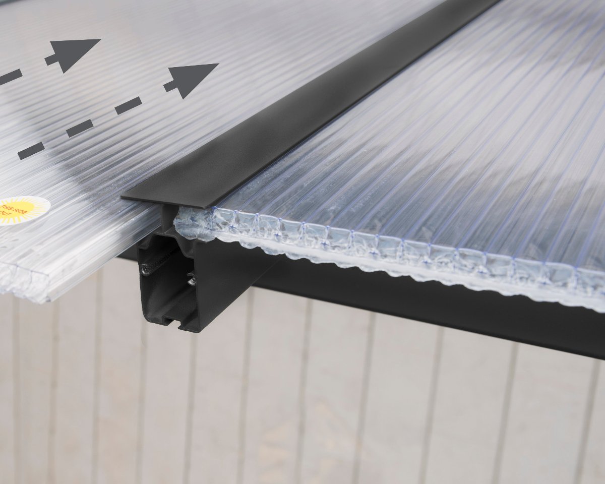 Olympia™ Patio Cover ~10 ft. x 10 ft. Grey Frame Clear Panels | Palram-Canopia - Awnings-Canada