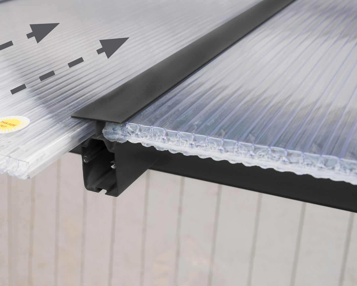 Olympia™ Patio Cover ~10 ft. x 30 ft. Grey Frame Clear Panels | Palram-Canopia - Awnings-Canada