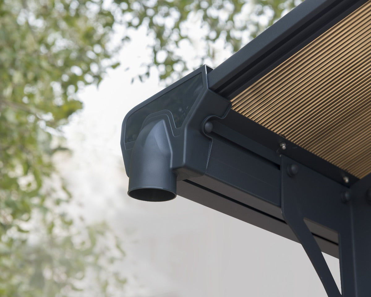 Arcadia™ 6400 ~12ft x 21ft Carport, RV and Boat Shelter Grey Frame Bronze Panels | Palram-Canopia - Awnings-Canada