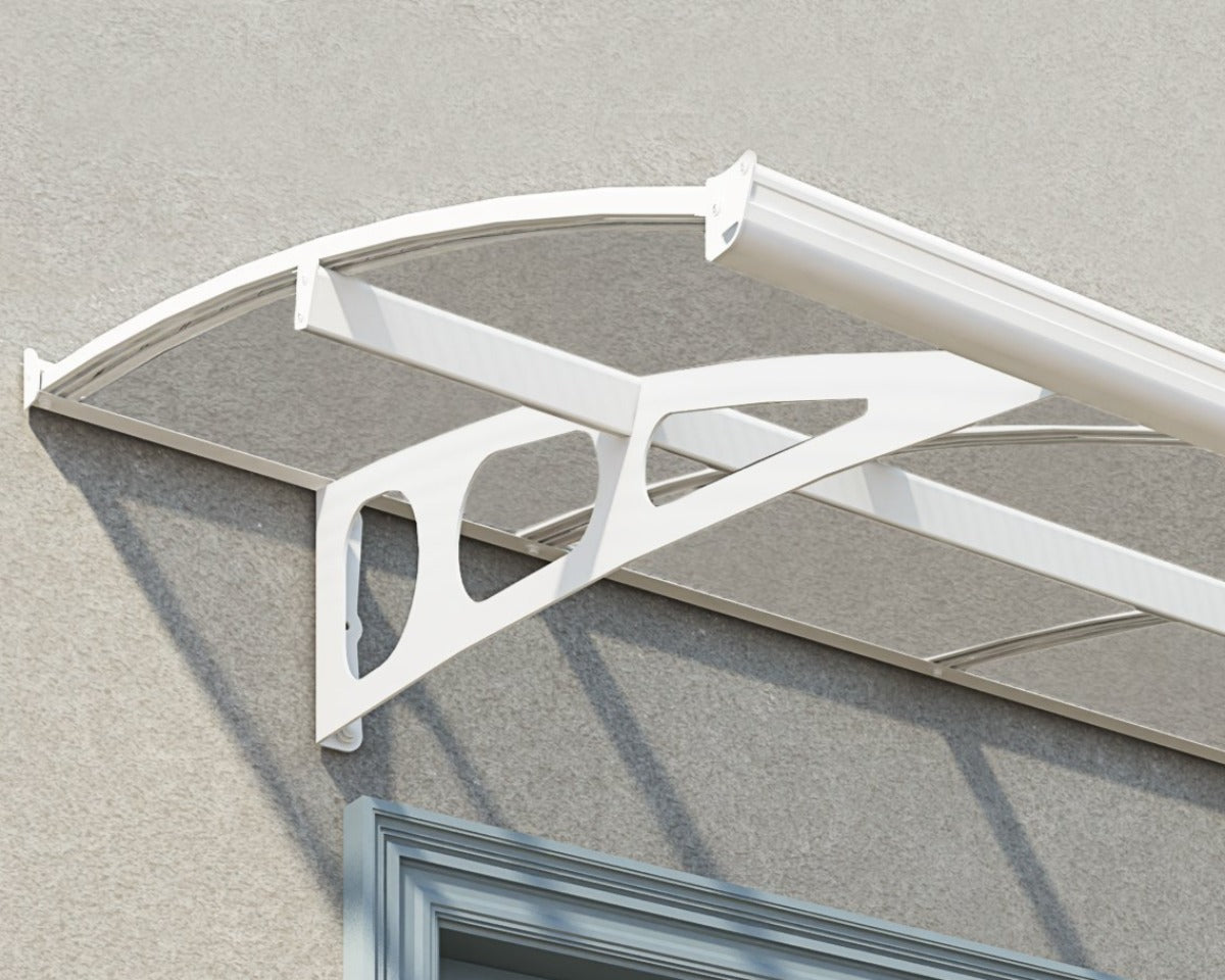 Bordeaux™ 4460 Door Awning 55" x 176" White Frame Clear Panels | Palram-Canopia - Awnings-Canada