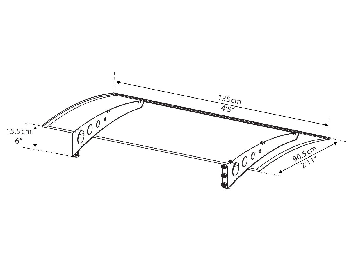 Lyra™ 1350 Door Awning 35in x 53in | Palram-Canopia - Awnings-Canada