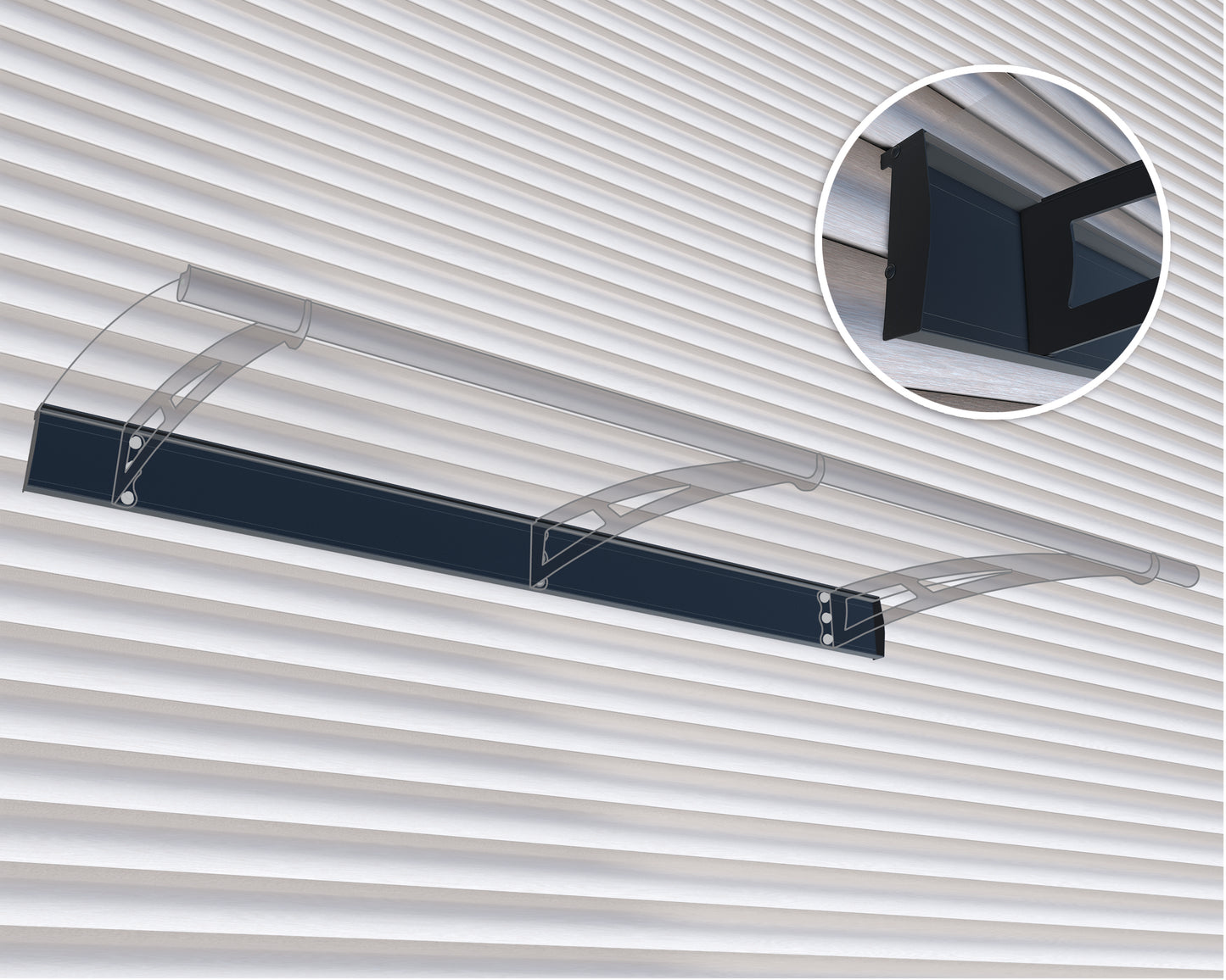 Aquila 2050 Door Awning 36" x 81" Solar Grey Panels | Palram-Canopia - Awnings-Canada