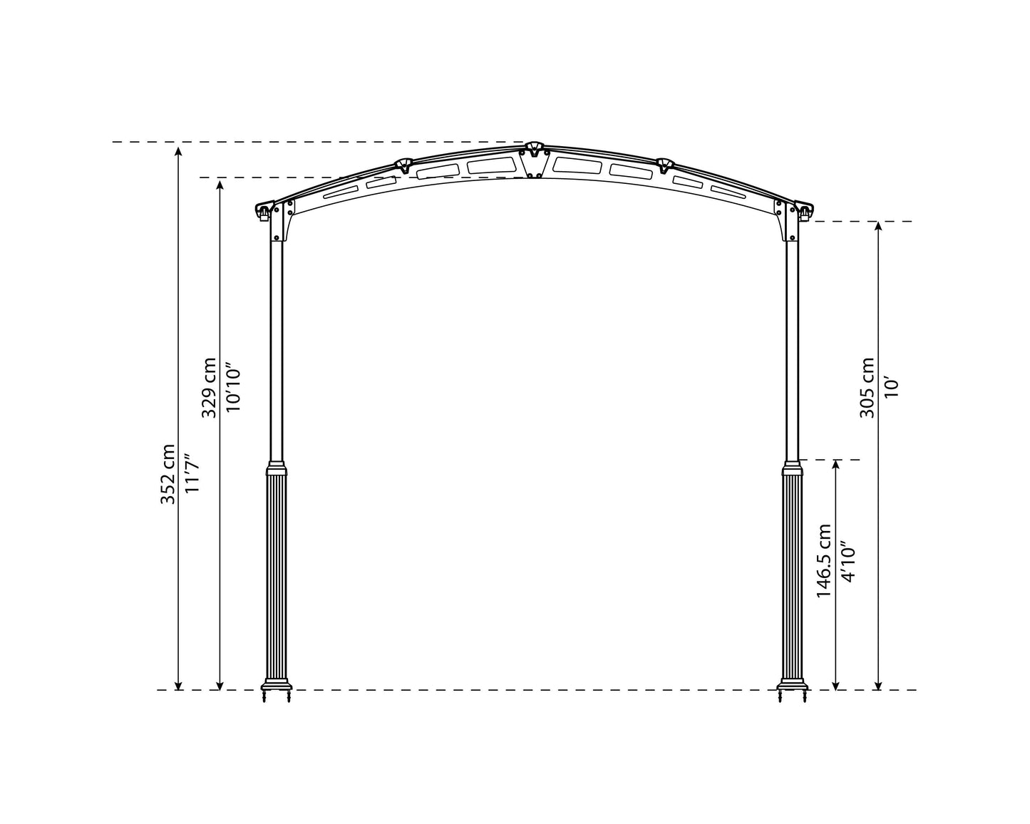 Arcadia™ Carport Alpine (Elevation) Kit, 4 Posts Minimum Required | Palram-Canopia - Awnings-Canada