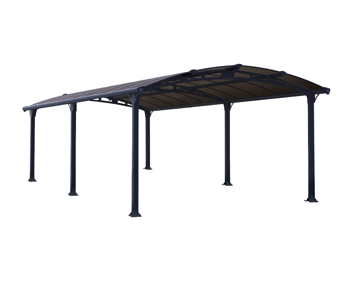 Arcadia™ 6400 ~12ft x 21ft Carport, RV and Boat Shelter Grey Frame Bronze Panels | Palram-Canopia - Awnings-Canada