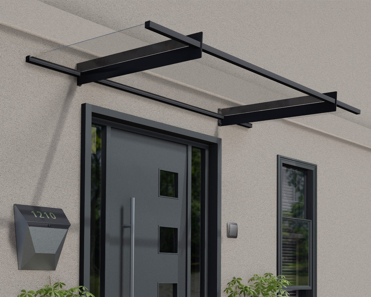 Nancy™ 2050 Door Awning 37" x 81" Clear Panels | Palram-Canopia - Awnings-Canada