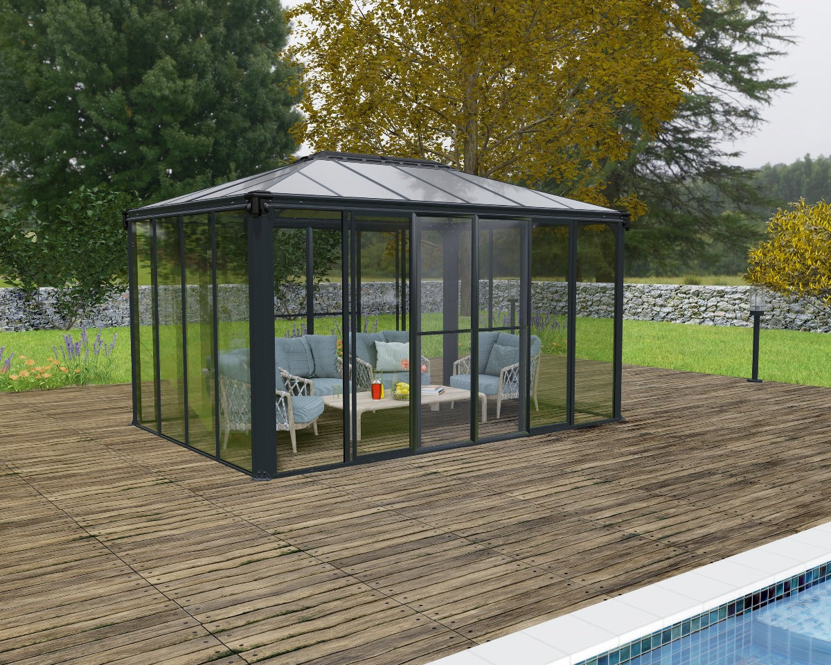 Ledro™ 4300 14 ft. x 10 ft. Enclosed Garden Gazebo | Palram-Canopia - Awnings-Canada