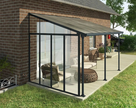 Patio Cover SideWall 10 ft. Grey Frame Clear Panels | Palram-Canopia Canopia by Palram