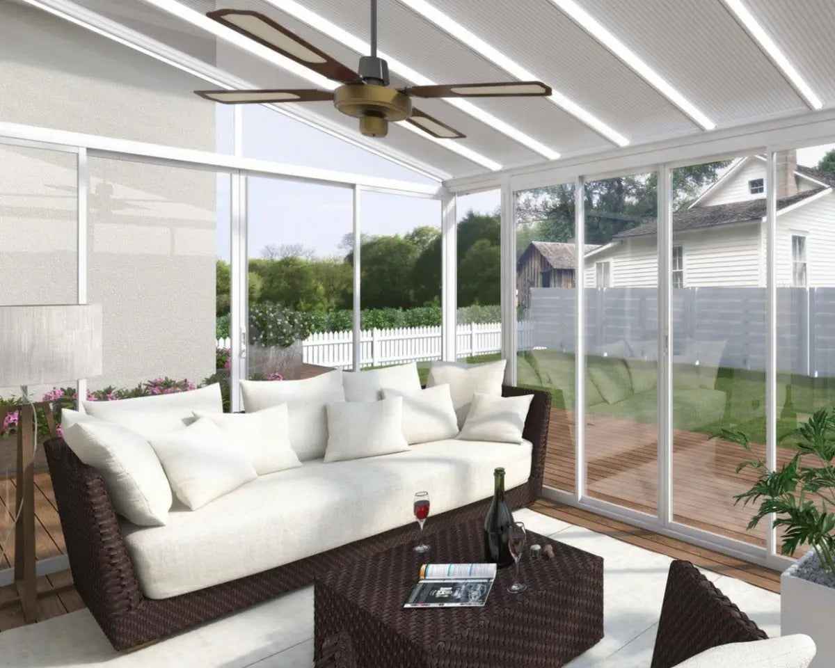 SanRemo 10 ft. x 10 ft. Solarium Patio Enclosure White Frame Translucent Roof | Palram-Canopia Canopia by Palram