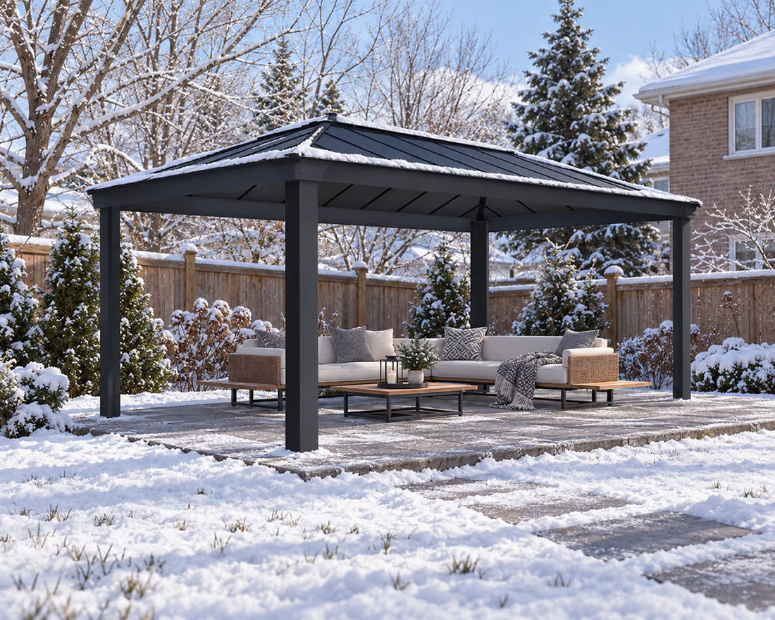 Palram Canopia Gazebo in the winter