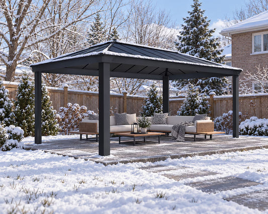 Palram Canopia Gazebo in the winter