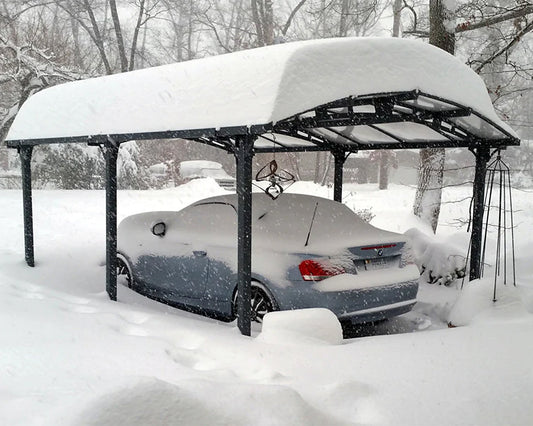 Palram Canopia Carport in the winter