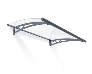 Altair 1500 Door Awning 36" x 59" Clear Panels Dark Grey Frame  | Palram-Canopia Canopia by Palram
