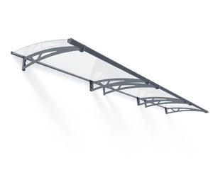 Altair 4500 Door Awning 36" x 178" Clear Panels Dark Grey Frame | Palram-Canopia Canopia by Palram