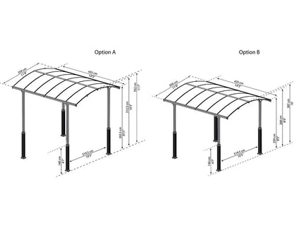 Arcadia 4300 Alpine (Tall) ~12ft x 14ft Carport, RV and Boat Shelter Grey Frame Bronze Panels | Palram-Canopia Canopia by Palram