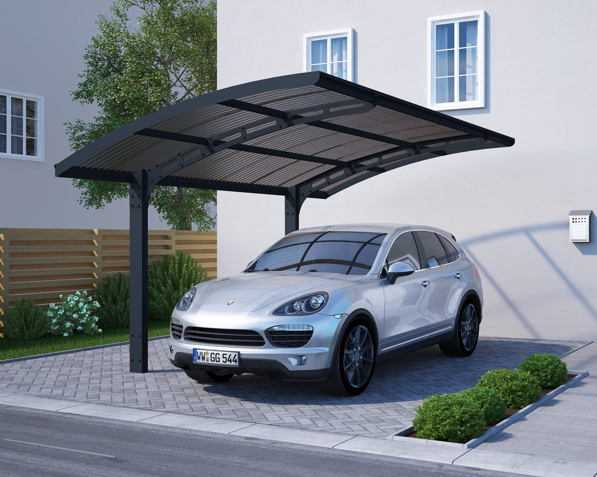 Arizona Wave 5000 9'6" x 16'3" Carport, RV and Boat Shelter Grey Frame Solar Grey Panels | Palram-Canopia