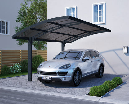 Arizona Wave 5000 9'6" x 16'3" Carport, RV and Boat Shelter Grey Frame Solar Grey Panels | Palram-Canopia
