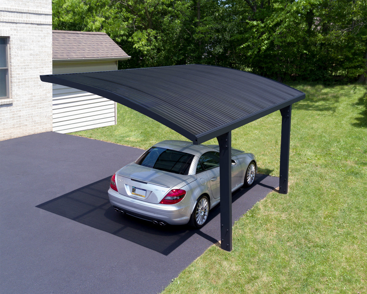 Arizona Wave 5000 9'6" x 16'3" Carport, RV and Boat Shelter Grey Frame Solar Grey Panels | Palram-Canopia
