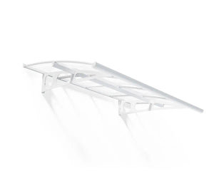 Bordeaux 2230 Door Awning 55" x 88" White Frame Clear Panels | Palram-Canopia Canopia by Palram