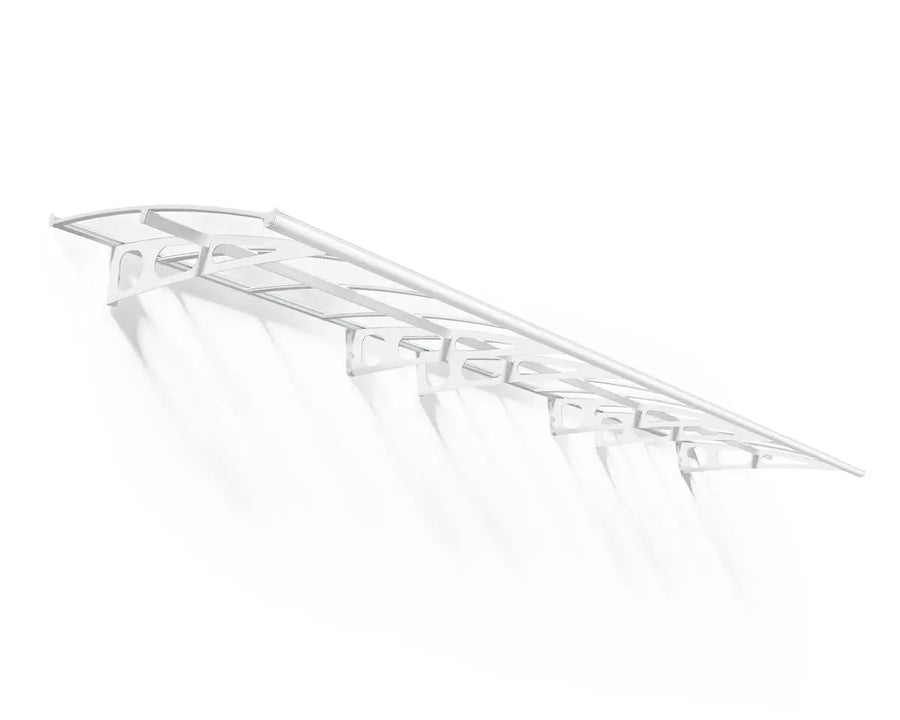 Bordeaux™ 6690 Door Awning 55" x 264" White Frame Clear Panels | Palram-Canopia - Awnings-Canada
