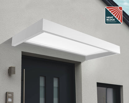 Sophia™ 2150 Door Awning  37" x 85" White Frame & Panels | Palram-Canopia