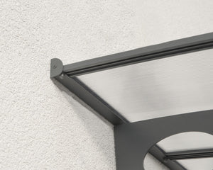 Herald™ 6690 Door Awning 55" x 264" Grey Frame Clear Panels | Palram-Canopia - Awnings-Canada