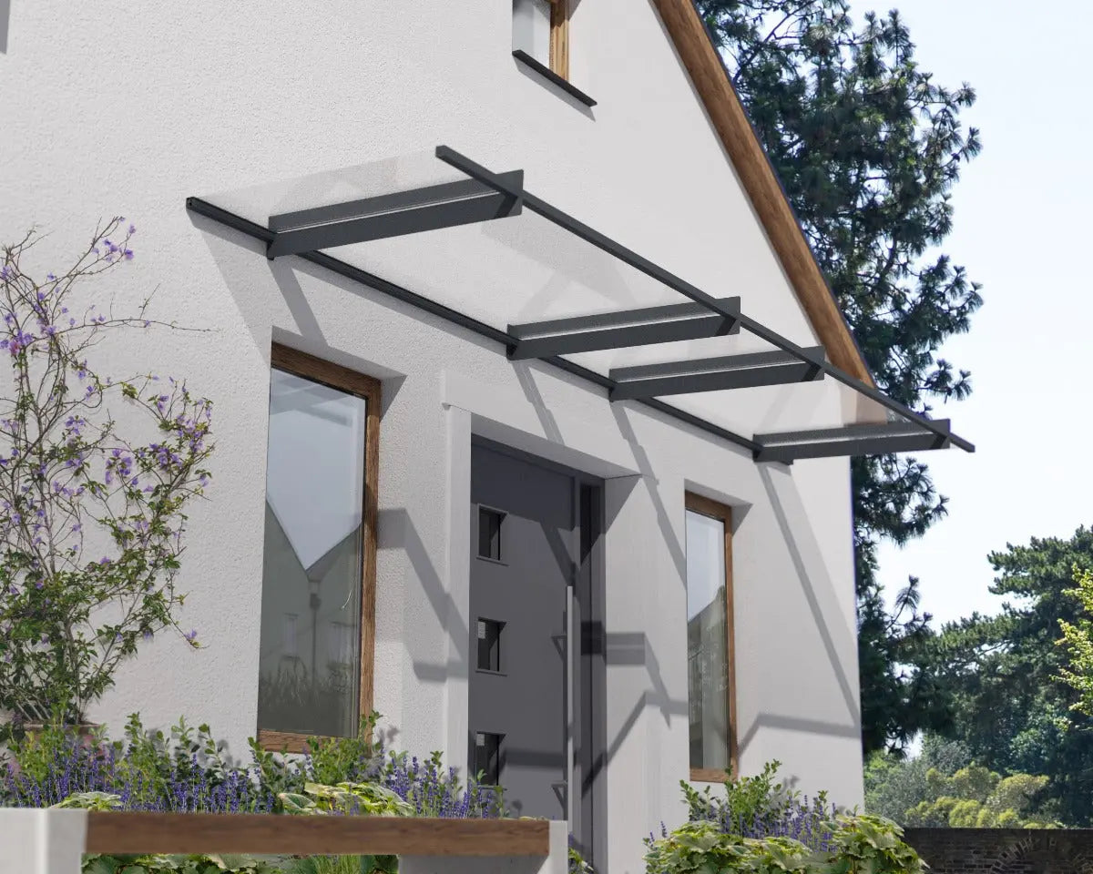 Nancy 4100 Door Awning  37" x 162" Clear Panels | Palram-Canopia Canopia by Palram