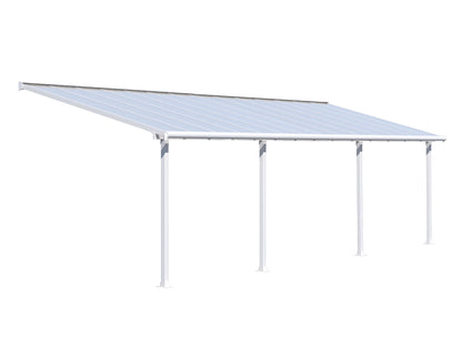 Olympia Patio Cover ~10 ft. x 24 ft. White Frame Clear Panels | Palram-Canopia Canopia by Palram
