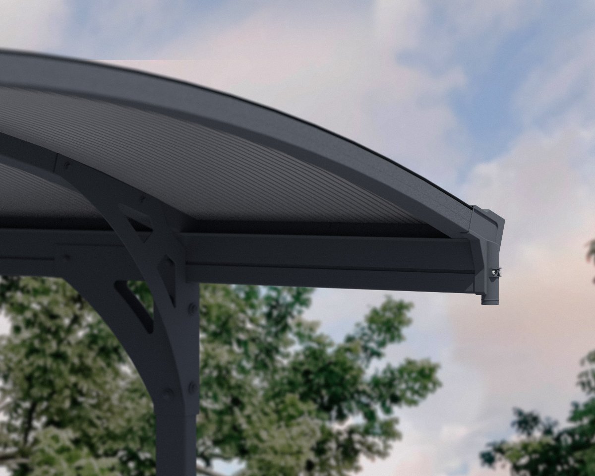 Vitoria 9'6" x 16' 5" Carport, RV and Boat Shelter Grey Frame Grey Panels