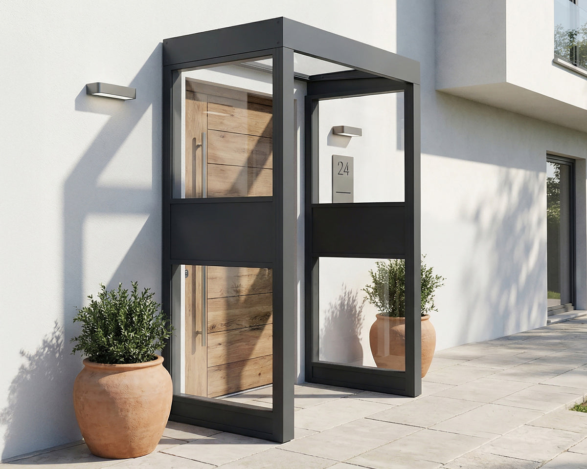 Sophia™ Door Awning Double Side Walls | Palram-Canopia
