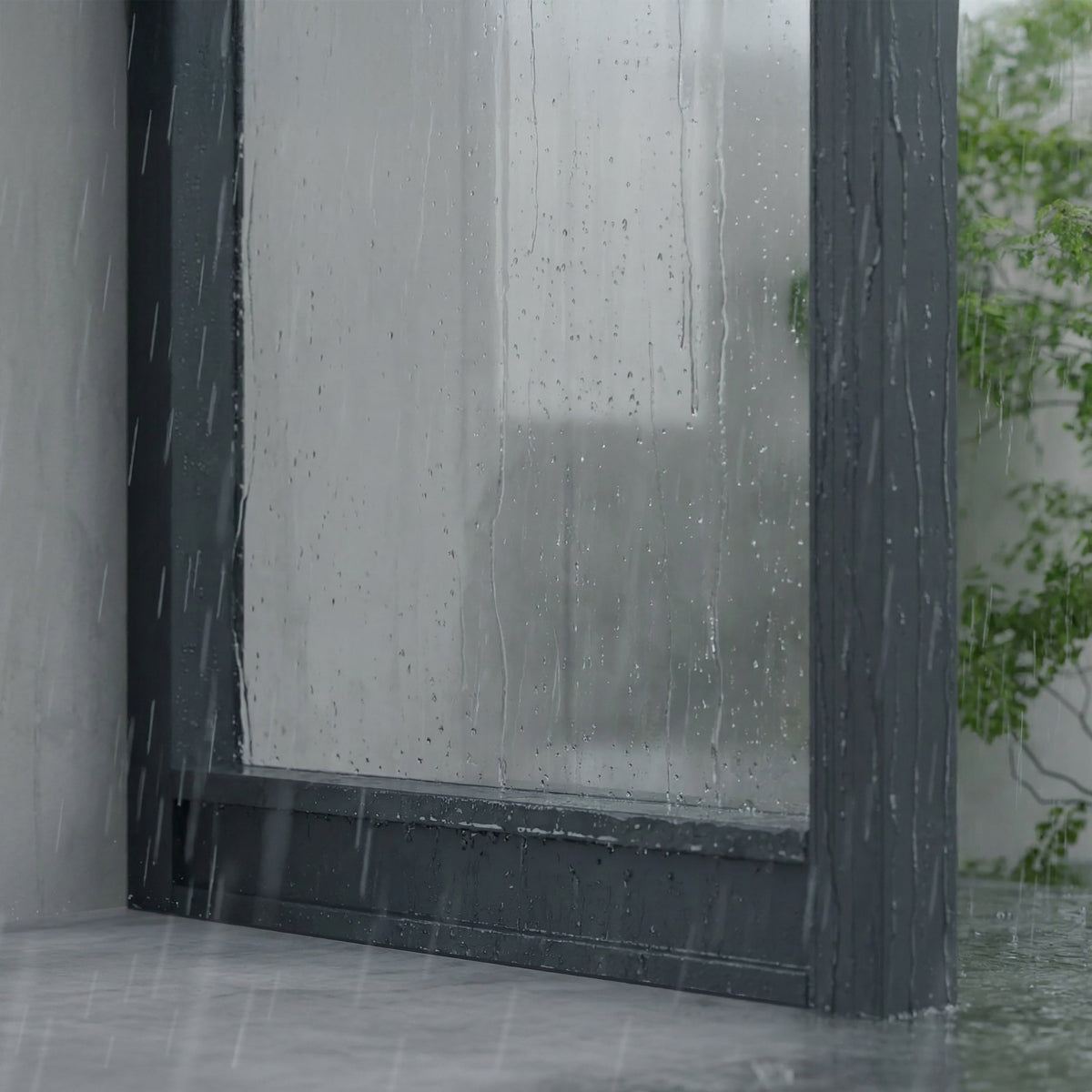 Sophia™ Door Awning  Single Side Walls | Rain View