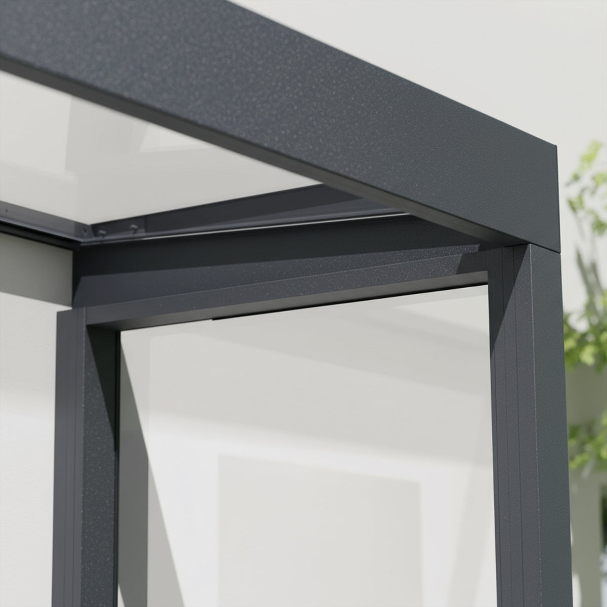 Sophia™ Door Awning  Single Side Walls | Inside view