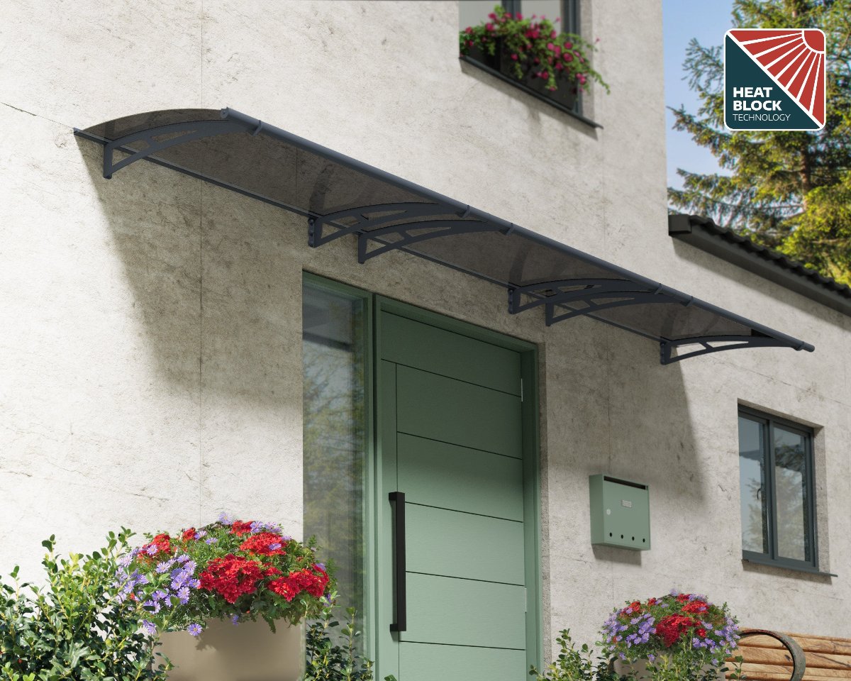Aquila 4500 Door Awning 36" x 178" Solar Grey Panels