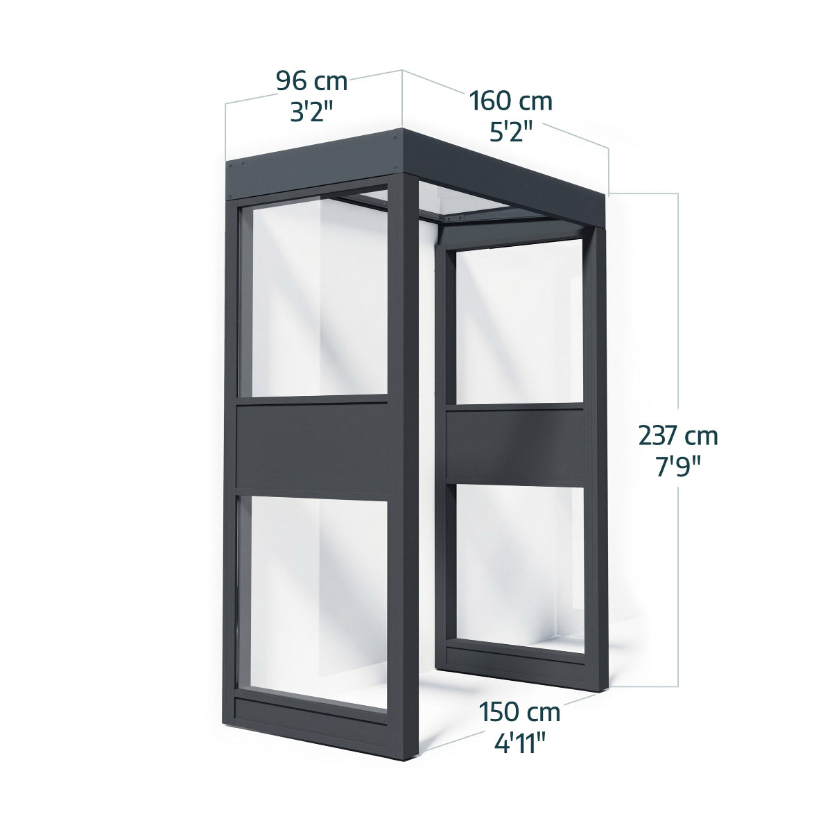 Sophia™ Door Awning Double Side Walls | Dimensions