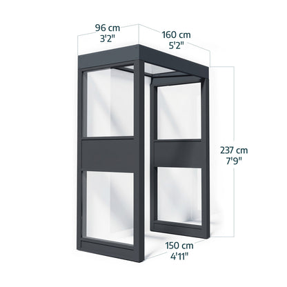 Sophia™ Door Awning Double Side Walls | Dimensions