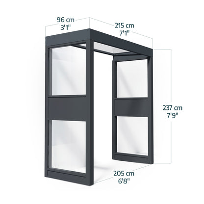 Sophia™ Door Awning Double Side Walls | Dimensions