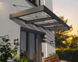 Sophia™ XL 4000 Door Awning 55" x 149" Clear Panels | Palram-Canopia