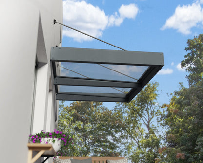 Sophia™ XL 2000 Door Awning 55" x 75" Clear Panels | Palram-Canopia