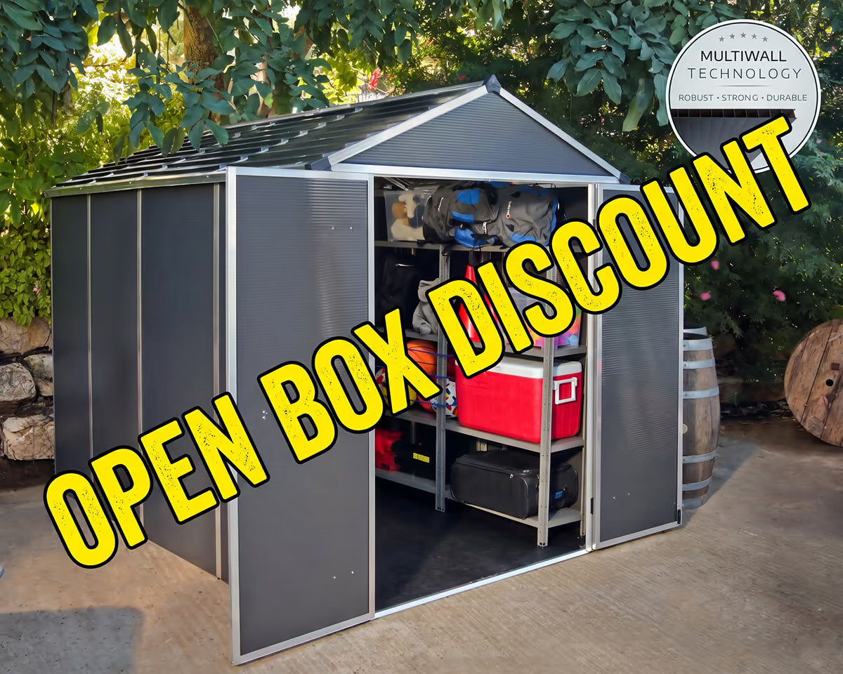 Rubicon 6 ft. x 10 ft. Grey Polycarbonate Storage | OPEN BOX