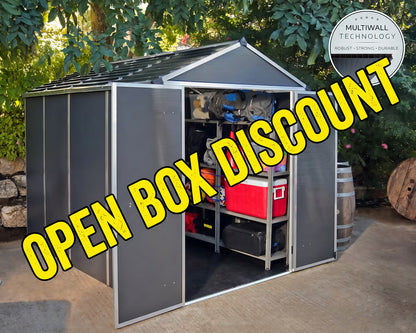Rubicon 6 ft. x 10 ft. Grey Polycarbonate Storage | OPEN BOX