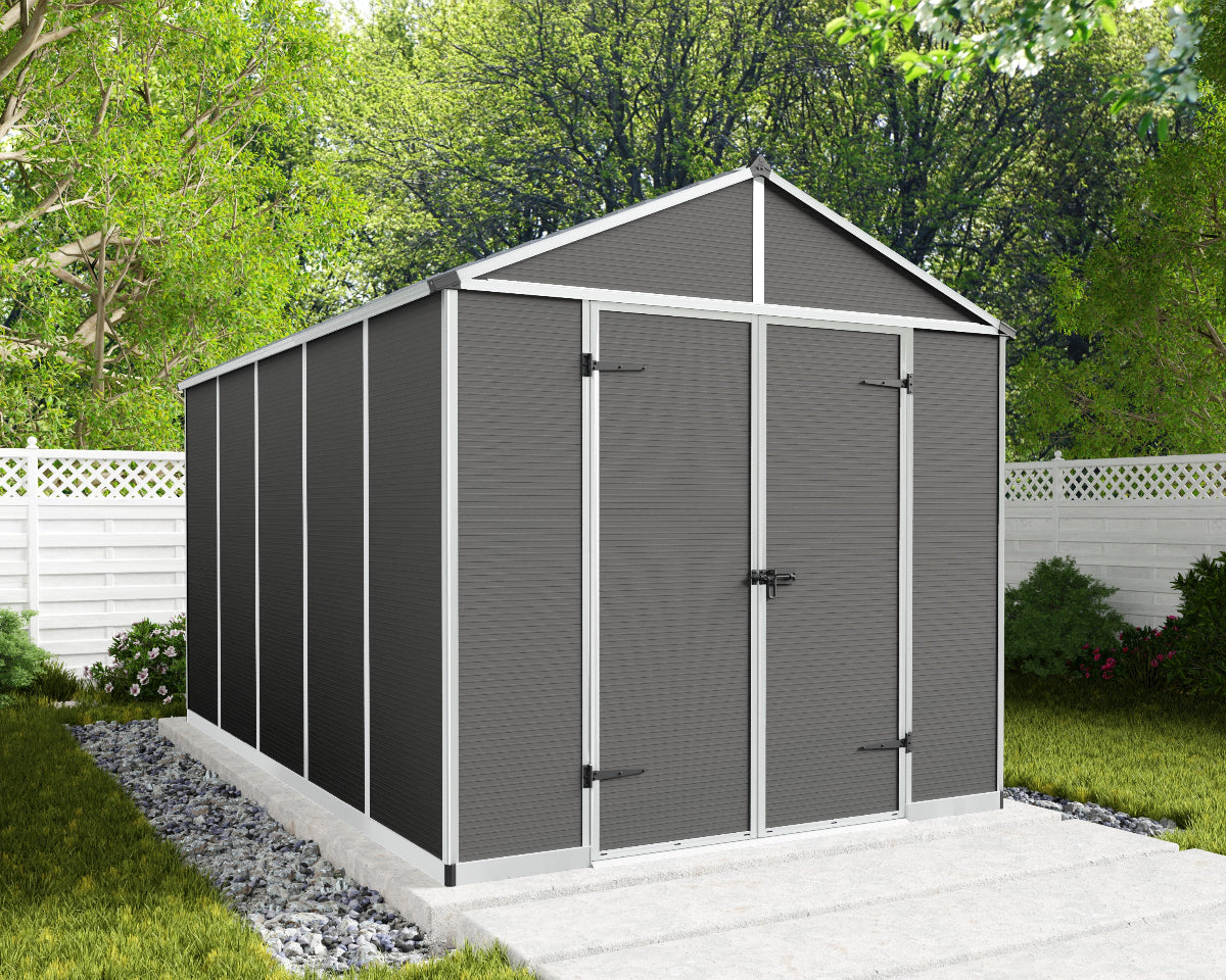 Rubicon ~7.5 ft. x 12.4 ft. Grey Storage Shed | Palram-Canopia Canopia by Palram