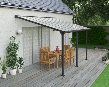Olympia Patio Cover 10 x 14 Grey Frame Clear Panels | Palram-Canopia